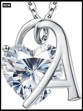 Sterling Silver Heart Moissanite Pendant Necklace 3 Carats Anniversary Gift